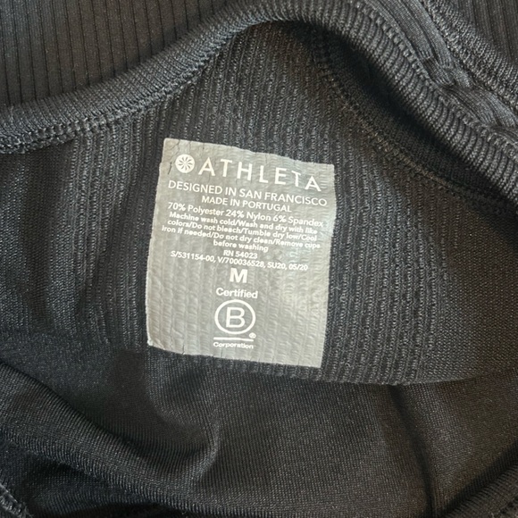 Athleta Black Ribbed Racerback Tank Top - Picture 3 of 3
